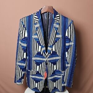 Men's Blue Striped Blazer Slimfit